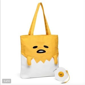 NWT Gudetama Vegan Leather Tote with Coin Bag